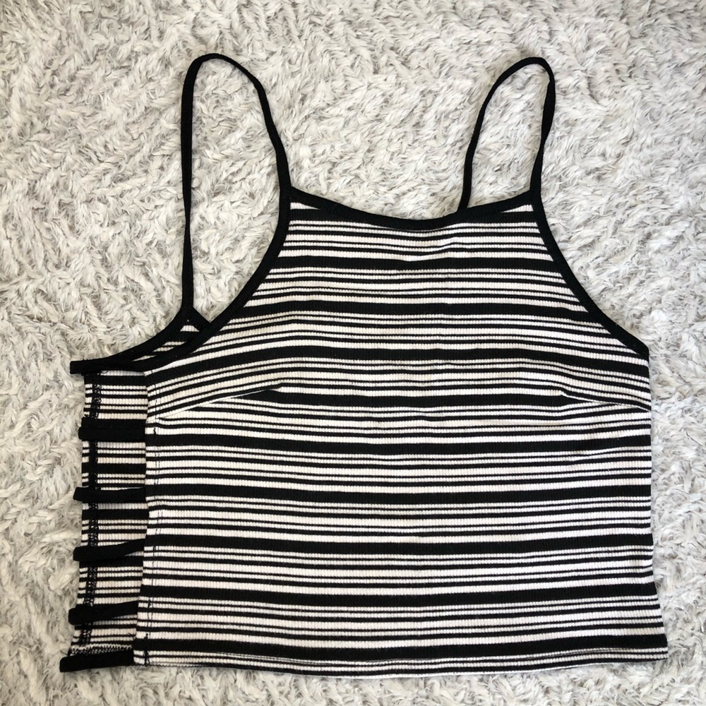 Stripped Cropped Tank Top